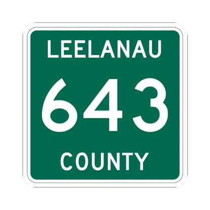 Michigan 643 Leelanau County (Michigan) (Road Sign) STICKER Vinyl Kiss-Cut Decal 2 Inch White - The Sticker Space
