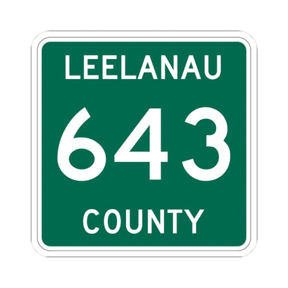 Michigan 643 Leelanau County (Michigan) (Road Sign) STICKER Vinyl Kiss-Cut Decal 3 Inch White - The Sticker Space
