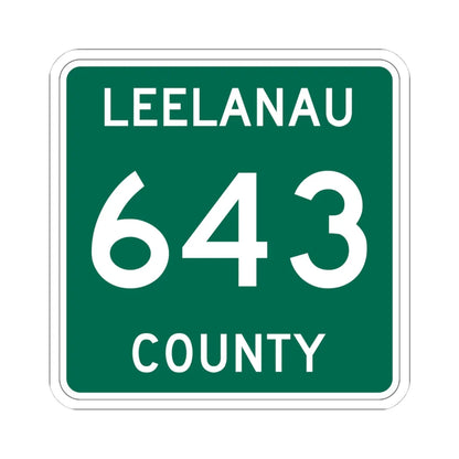 Michigan 643 Leelanau County (Michigan) (Road Sign) STICKER Vinyl Kiss-Cut Decal 4 Inch White - The Sticker Space