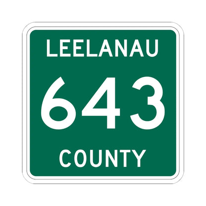 Michigan 643 Leelanau County (Michigan) (Road Sign) STICKER Vinyl Kiss-Cut Decal 6 Inch White - The Sticker Space