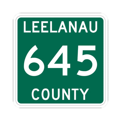 Michigan 645 Leelanau County (Michigan) (Road Sign) STICKER Vinyl Kiss-Cut Decal 2 Inch White - The Sticker Space
