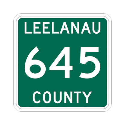 Michigan 645 Leelanau County (Michigan) (Road Sign) STICKER Vinyl Kiss-Cut Decal 4 Inch White - The Sticker Space