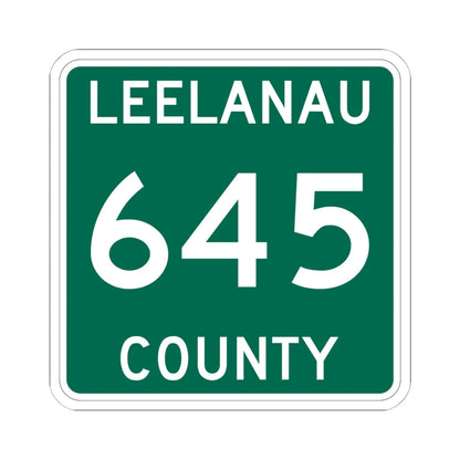 Michigan 645 Leelanau County (Michigan) (Road Sign) STICKER Vinyl Kiss-Cut Decal 6 Inch White - The Sticker Space