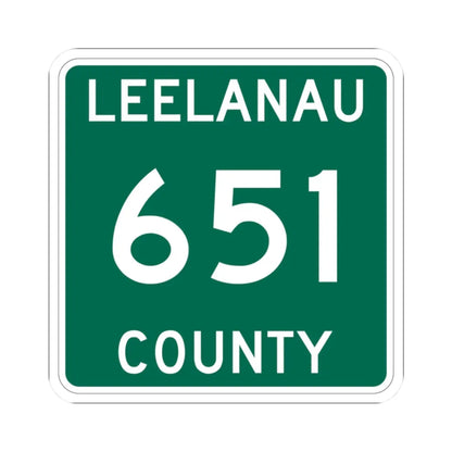 Michigan 651 Leelanau County (Michigan) (Road Sign) STICKER Vinyl Kiss-Cut Decal 2 Inch White - The Sticker Space
