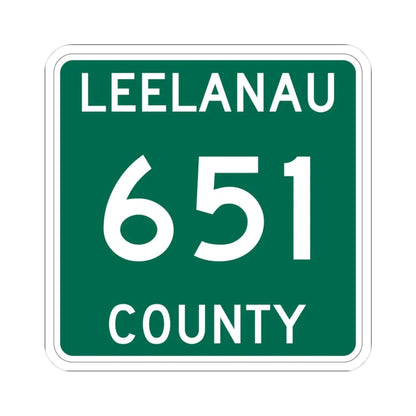 Michigan 651 Leelanau County (Michigan) (Road Sign) STICKER Vinyl Kiss-Cut Decal 3 Inch White - The Sticker Space