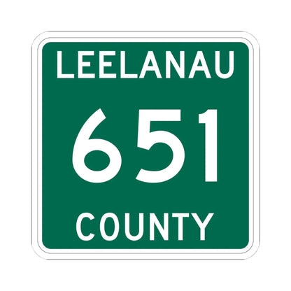 Michigan 651 Leelanau County (Michigan) (Road Sign) STICKER Vinyl Kiss-Cut Decal 4 Inch White - The Sticker Space