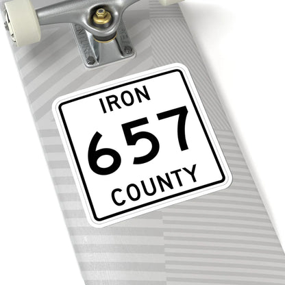 Michigan 657 Iron County (Michigan) (Road Sign) STICKER Vinyl Kiss-Cut Decal - The Sticker Space