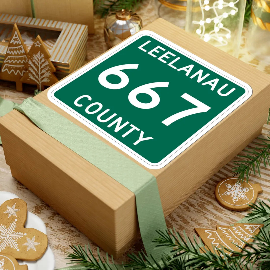 Michigan 667 Leelanau County (Michigan) (Road Sign) STICKER Vinyl Kiss-Cut Decal - The Sticker Space