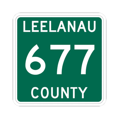 Michigan 677 Leelanau County (Michigan) (Road Sign) STICKER Vinyl Kiss-Cut Decal 3 Inch White - The Sticker Space