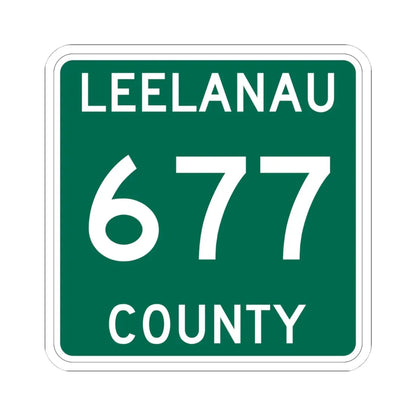 Michigan 677 Leelanau County (Michigan) (Road Sign) STICKER Vinyl Kiss-Cut Decal 4 Inch White - The Sticker Space