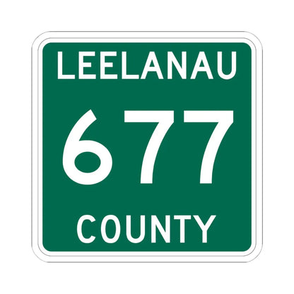 Michigan 677 Leelanau County (Michigan) (Road Sign) STICKER Vinyl Kiss-Cut Decal 6 Inch White - The Sticker Space