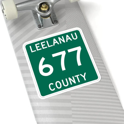 Michigan 677 Leelanau County (Michigan) (Road Sign) STICKER Vinyl Kiss-Cut Decal - The Sticker Space