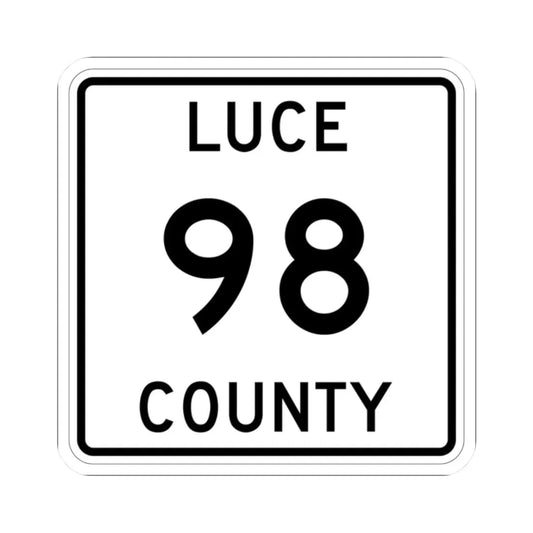 Michigan 98 Luce County (Michigan) (Road Sign) STICKER Vinyl Kiss-Cut Decal 2 Inch White - The Sticker Space