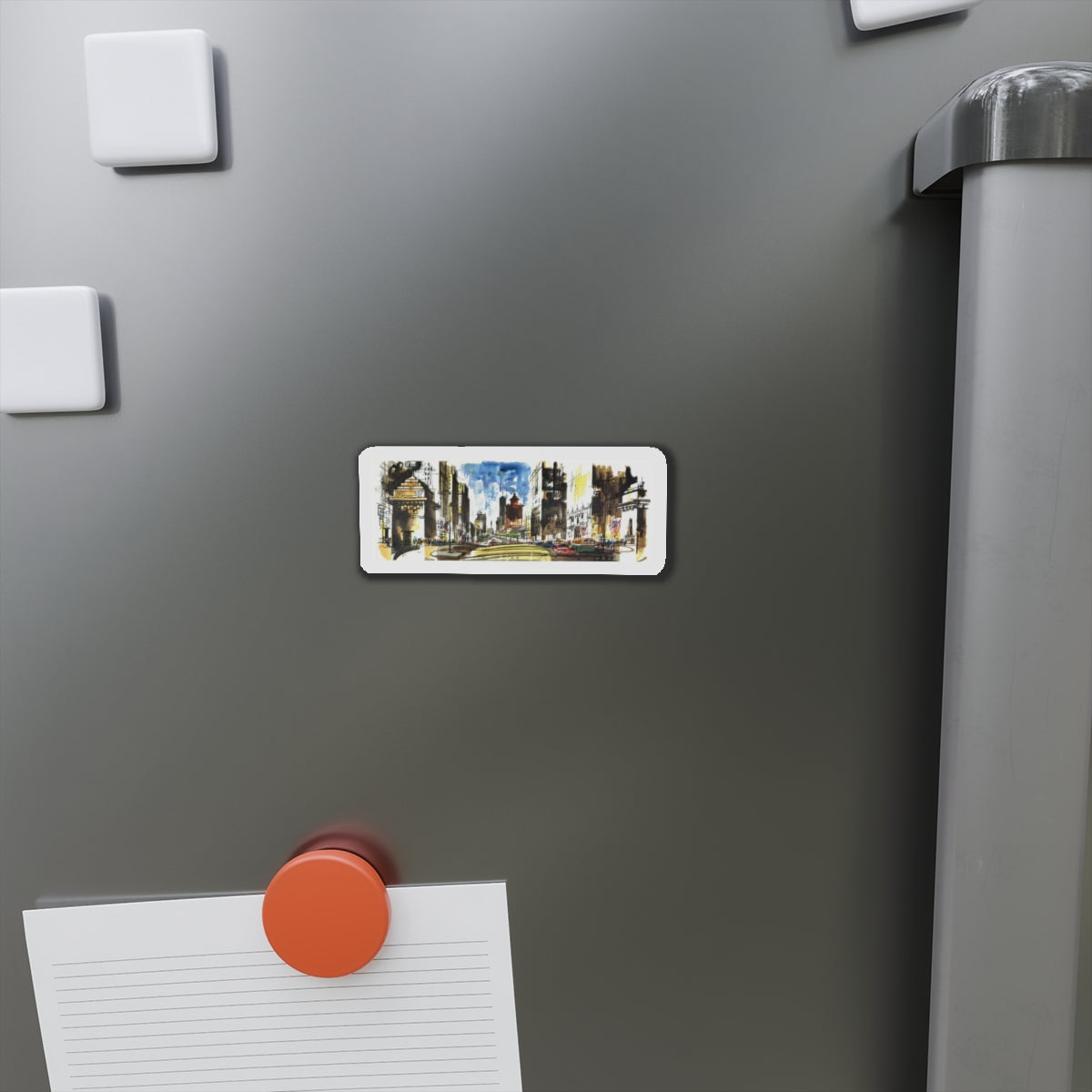 Michigan Avenue North of the Bridg (Magazine Illustration) Refrigerator Magnet