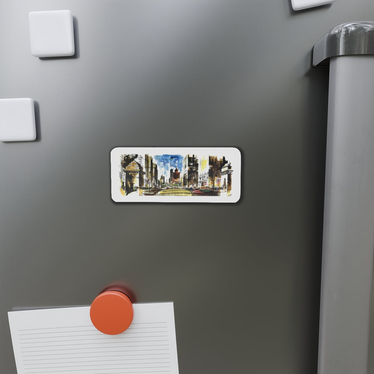 Michigan Avenue North of the Bridg (Magazine Illustration) Refrigerator Magnet