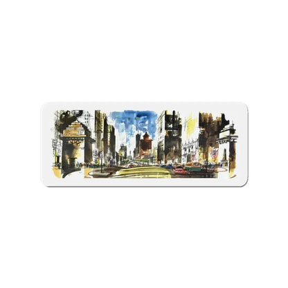 Michigan Avenue North of the Bridg (Magazine Illustration) Refrigerator Magnet 4 Inch - The Sticker Space