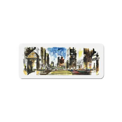 Michigan Avenue North of the Bridg (Magazine Illustration) Refrigerator Magnet 6 Inch - The Sticker Space
