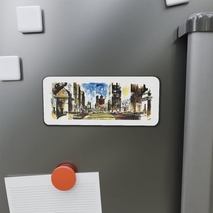 Michigan Avenue North of the Bridg (Magazine Illustration) Refrigerator Magnet