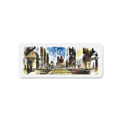 Michigan Avenue North of the Bridg (Magazine Illustration) Refrigerator Magnet - The Sticker Space
