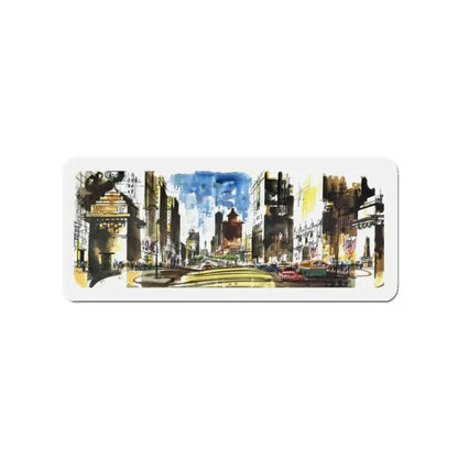Michigan Avenue North of the Bridg (Magazine Illustration) Refrigerator Magnet - The Sticker Space