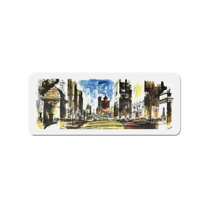 Michigan Avenue North of the Bridg (Magazine Illustration) Refrigerator Magnet - The Sticker Space
