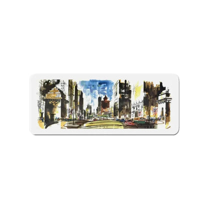 Michigan Avenue North of the Bridg (Magazine Illustration) Refrigerator Magnet - The Sticker Space