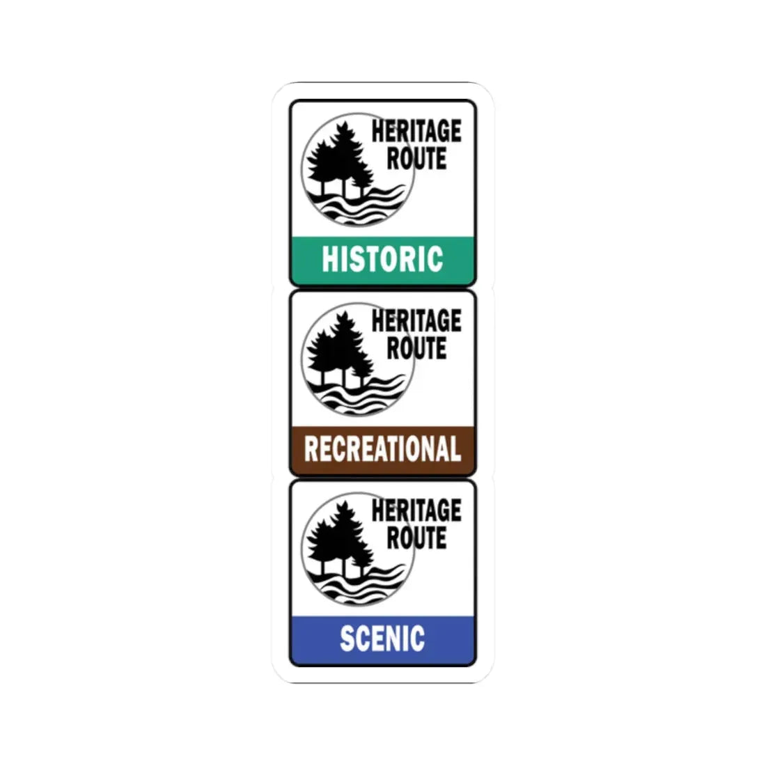 Michigan Heritage Routes stacked (Michigan) (Road Sign) STICKER Vinyl Kiss-Cut Decal 2 Inch White - The Sticker Space