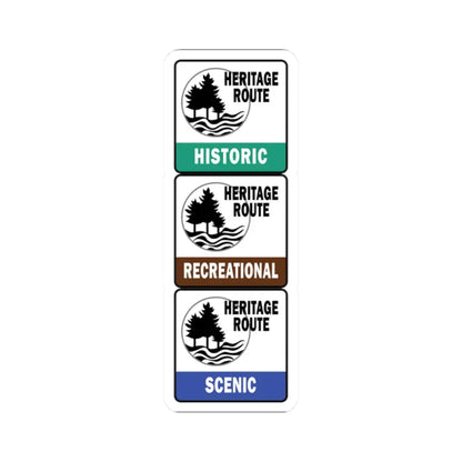 Michigan Heritage Routes stacked (Michigan) (Road Sign) STICKER Vinyl Kiss-Cut Decal 2 Inch White - The Sticker Space