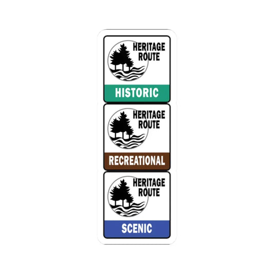 Michigan Heritage Routes stacked (Michigan) (Road Sign) STICKER Vinyl Kiss-Cut Decal 2 Inch White - The Sticker Space