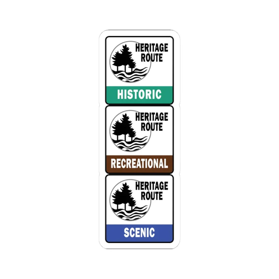 Michigan Heritage Routes stacked (Michigan) (Road Sign) STICKER Vinyl Kiss-Cut Decal 3 Inch White - The Sticker Space