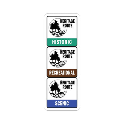 Michigan Heritage Routes stacked (Michigan) (Road Sign) STICKER Vinyl Kiss-Cut Decal 3 Inch White - The Sticker Space