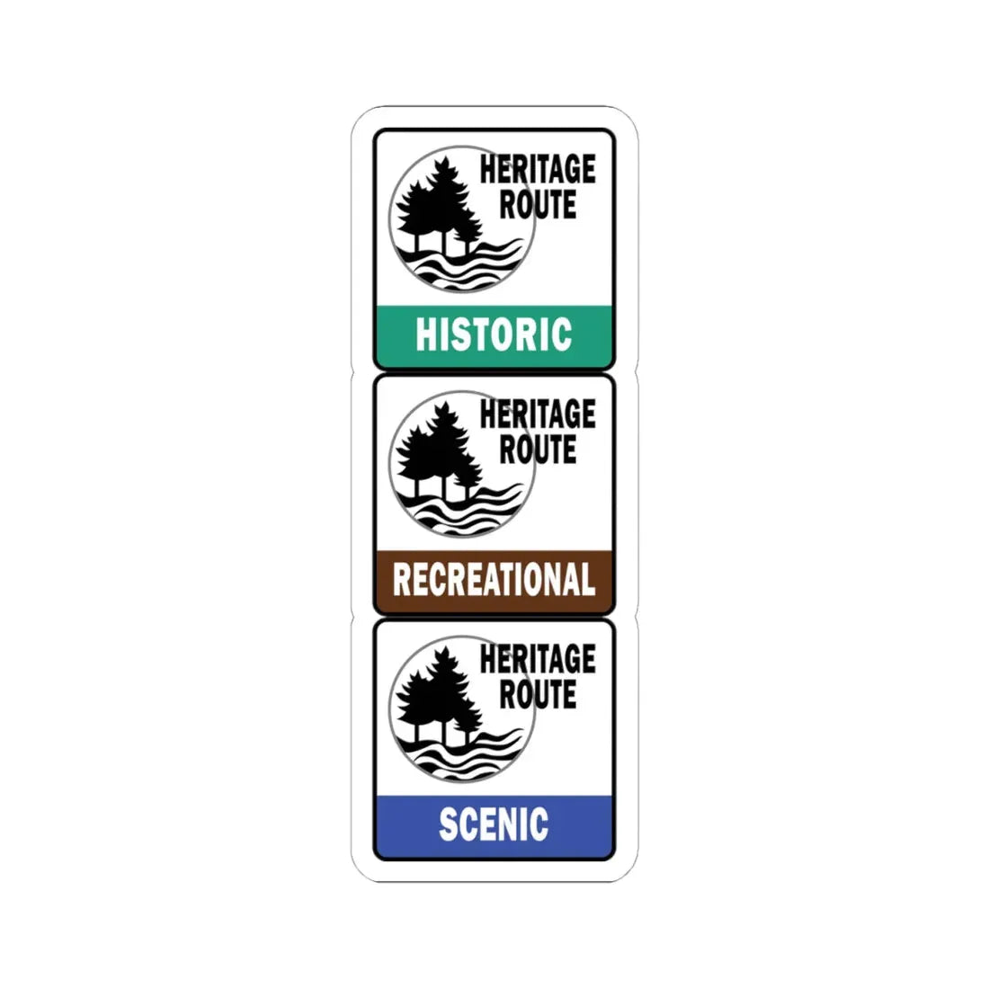 Michigan Heritage Routes stacked (Michigan) (Road Sign) STICKER Vinyl Kiss-Cut Decal 4 Inch White - The Sticker Space