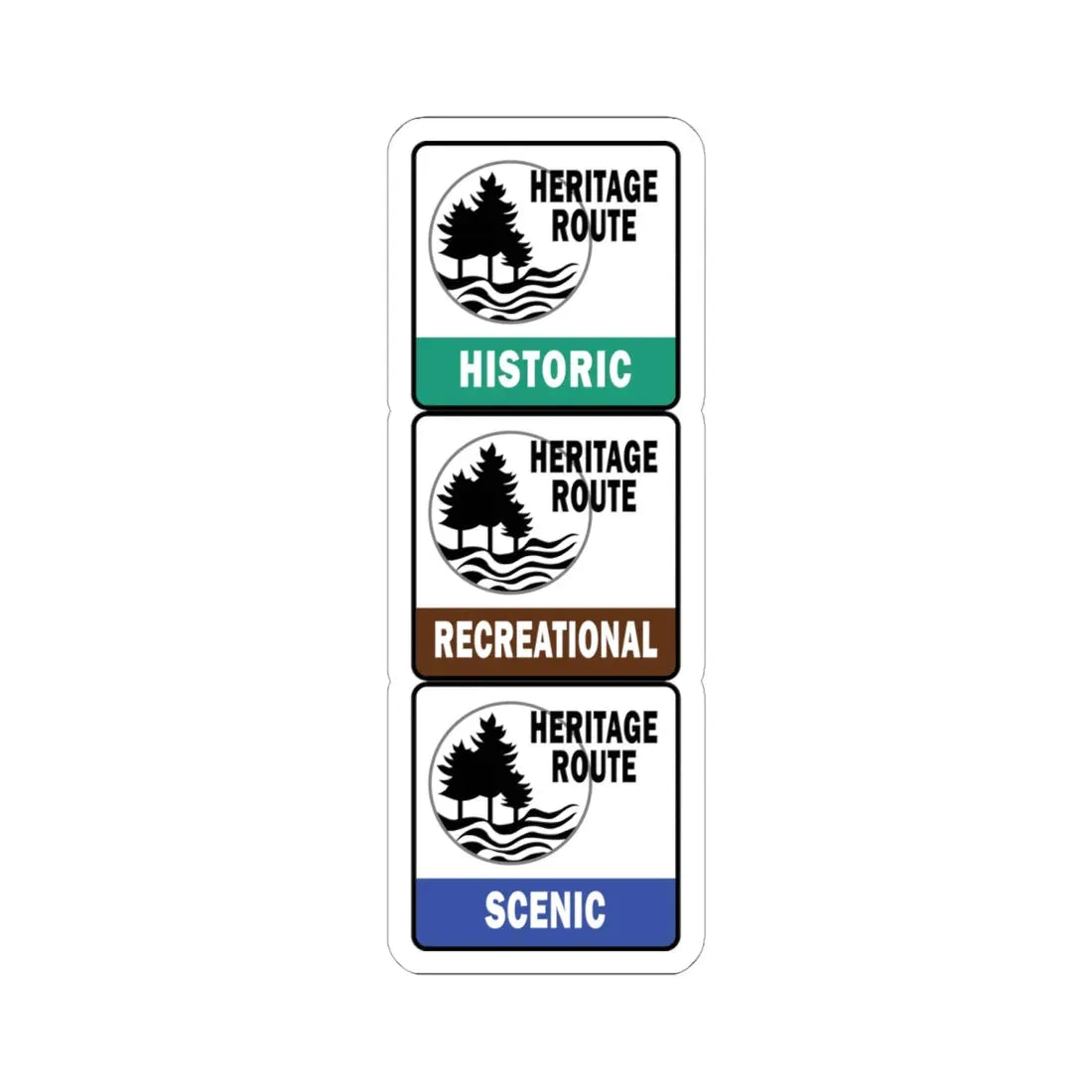 Michigan Heritage Routes stacked (Michigan) (Road Sign) STICKER Vinyl Kiss-Cut Decal 6 Inch White - The Sticker Space