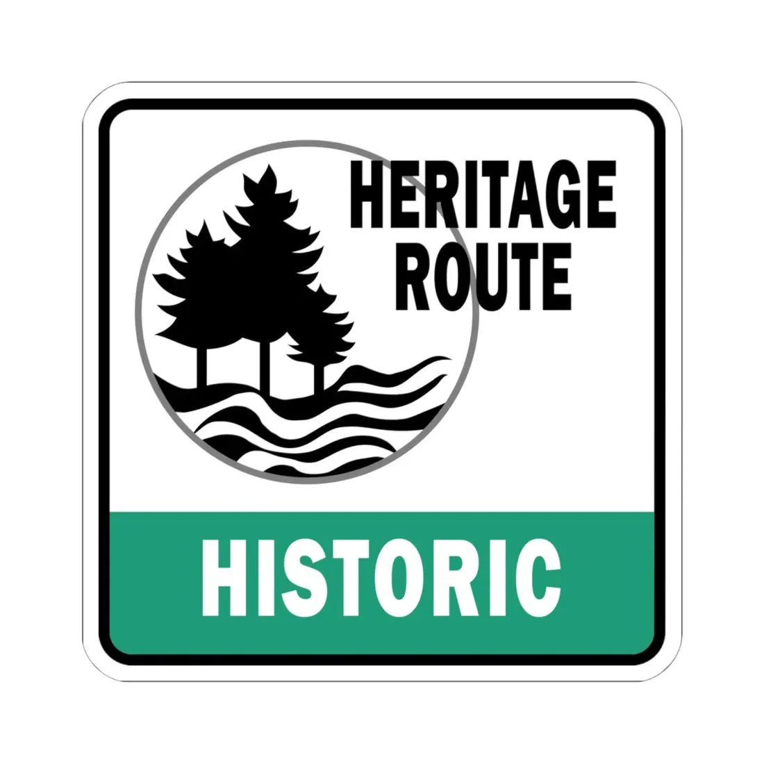 Michigan Historic Heritage Route (Michigan) (Road Sign) STICKER Vinyl Kiss-Cut Decal 6 Inch White - The Sticker Space