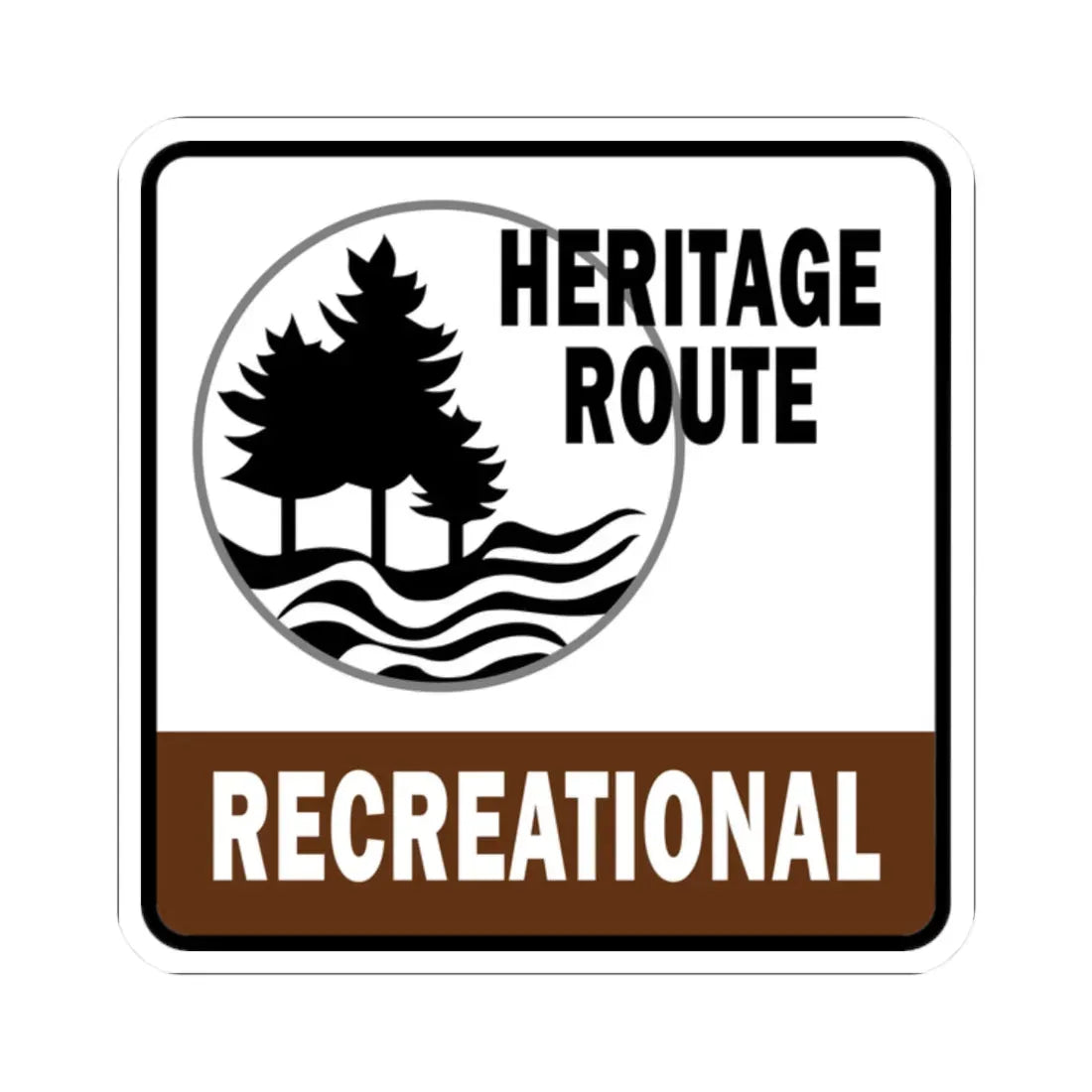 Michigan Recreational Heritage Route (Michigan) (Road Sign) STICKER Vinyl Kiss-Cut Decal 2 Inch White - The Sticker Space