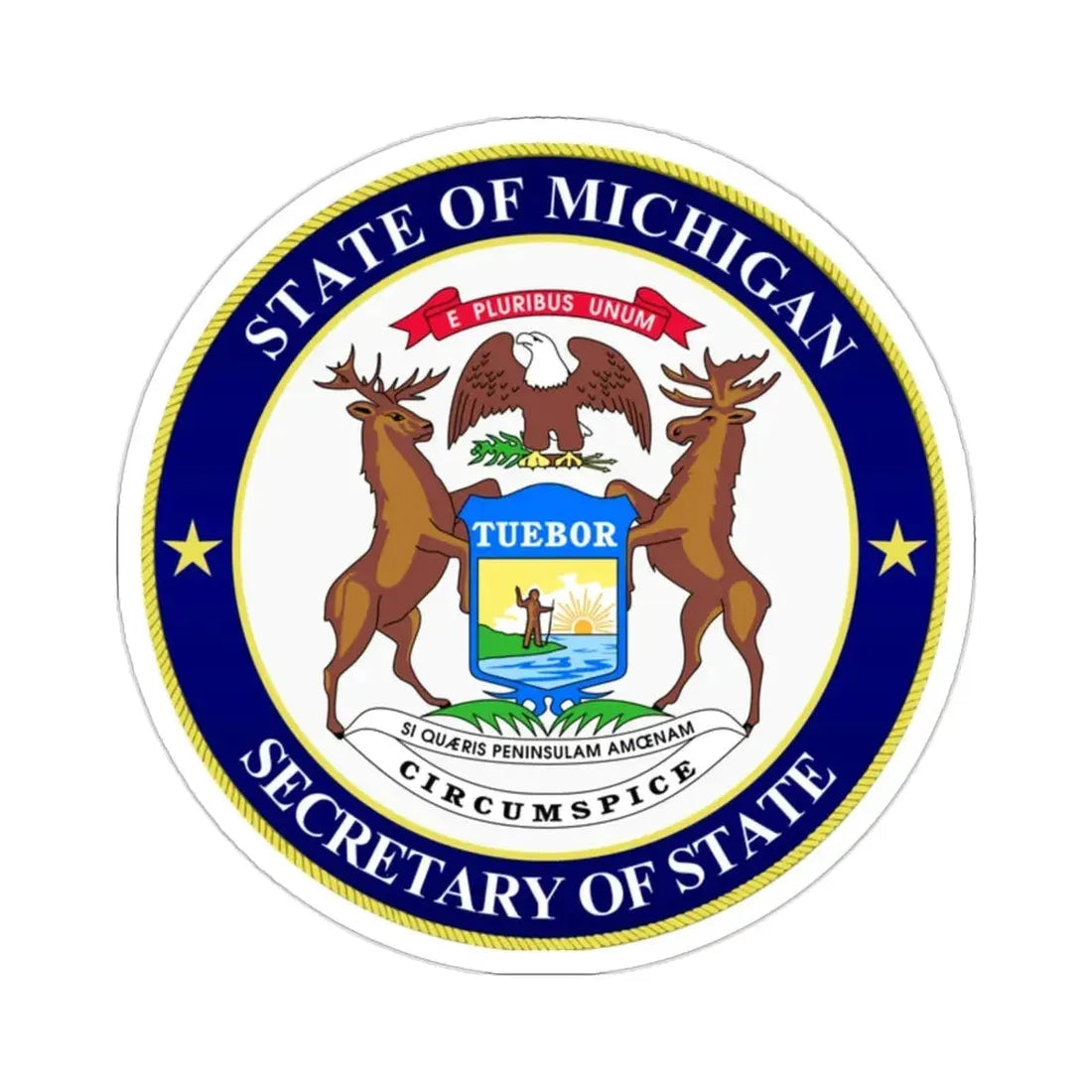 Michigan Secretary of State STICKER Vinyl Die-Cut Decal 2 Inch - The Sticker Space