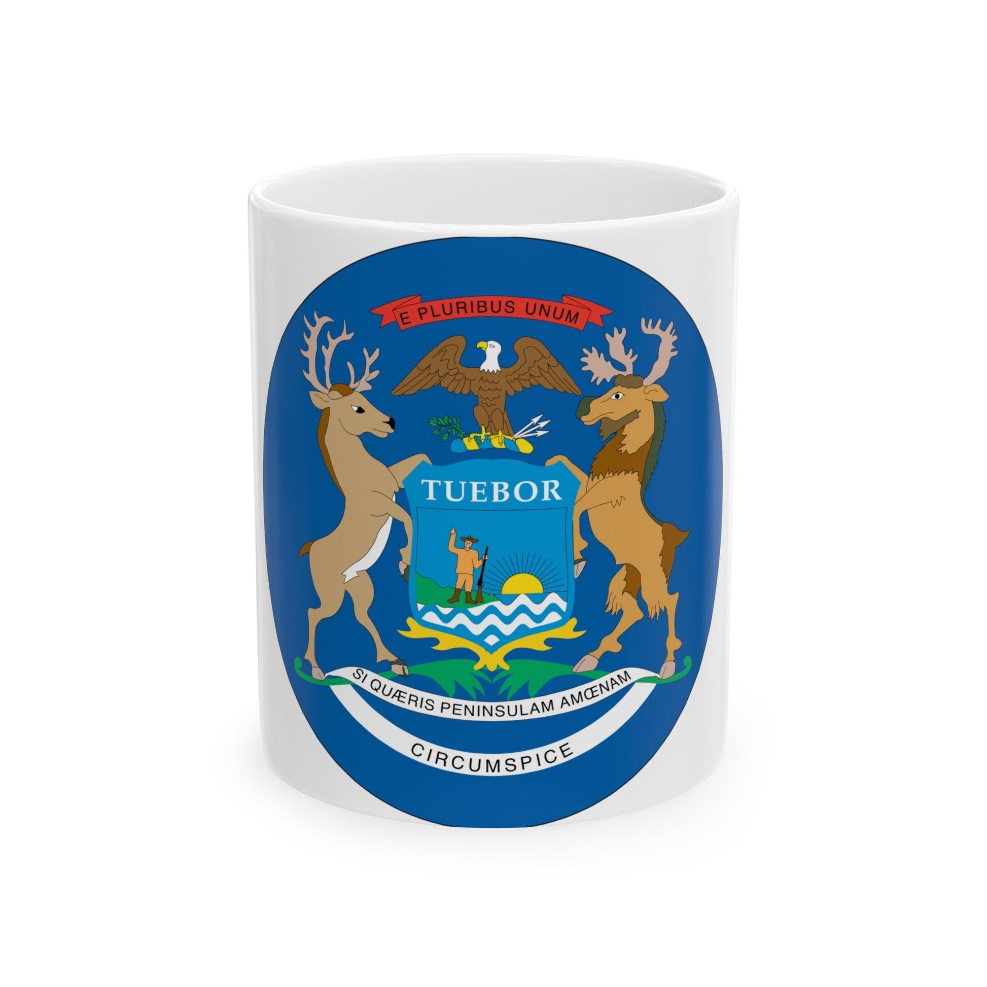 Michigan State Seal NARA - White Coffee Mug-11oz-The Sticker Space