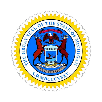 Michigan State Seal STICKER Vinyl Die-Cut Decal 5 Inch - The Sticker Space