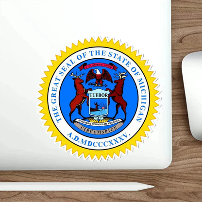 Michigan State Seal STICKER Vinyl Die-Cut Decal - The Sticker Space
