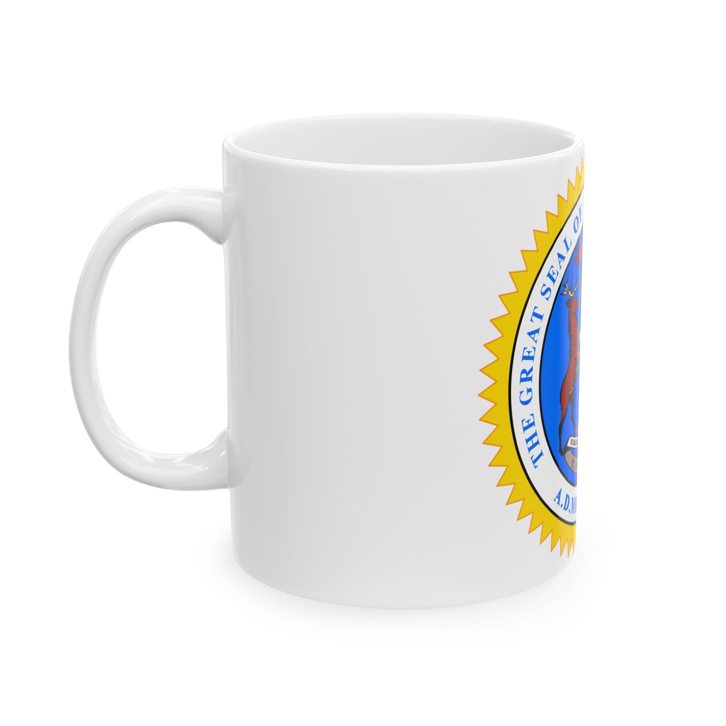 Michigan State Seal - White Coffee Mug-The Sticker Space