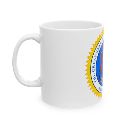 Michigan State Seal - White Coffee Mug-The Sticker Space