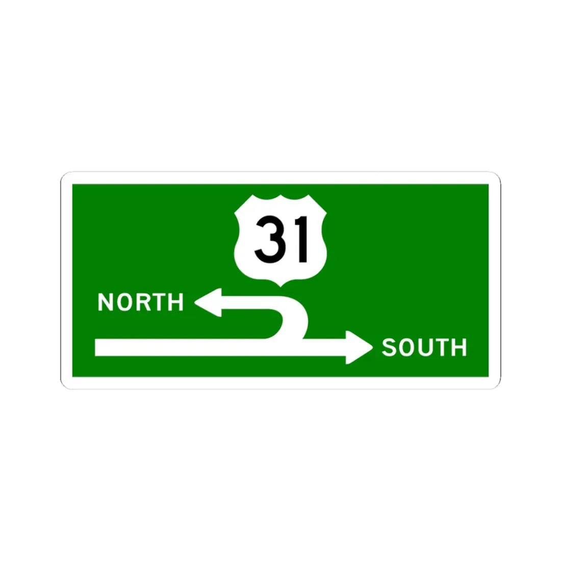 MichiganLeftSign (Michigan) (Road Sign) STICKER Vinyl Kiss-Cut Decal 3 Inch White - The Sticker Space