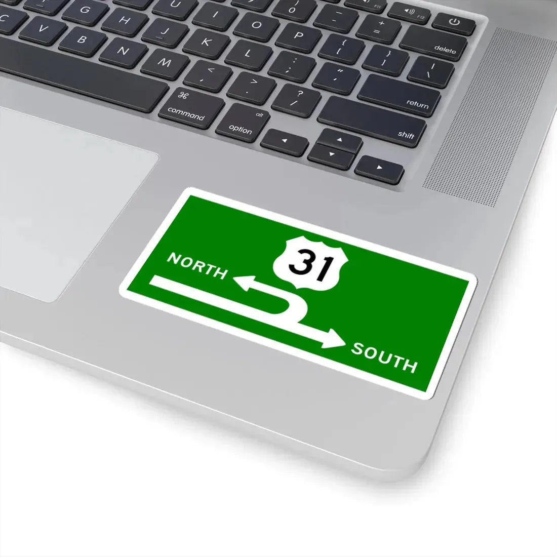 MichiganLeftSign (Michigan) (Road Sign) STICKER Vinyl Kiss-Cut Decal - The Sticker Space