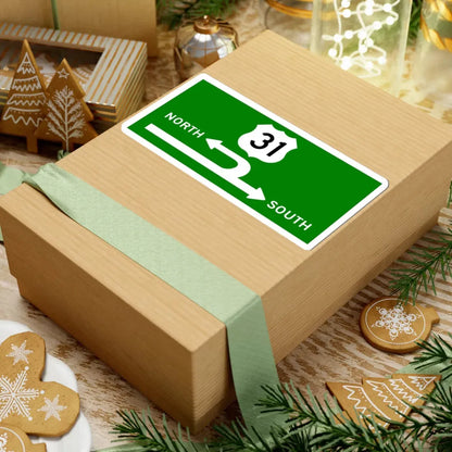 MichiganLeftSign (Michigan) (Road Sign) STICKER Vinyl Kiss-Cut Decal - The Sticker Space