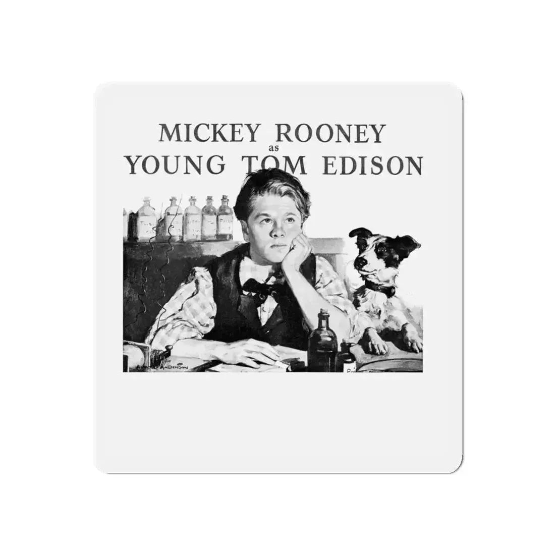 Mickey Rooney as Young Tom Edison, Woman's Home Companion, April 1940 (Magazine Illustration) Refrigerator Magnet 5 Inch - The Sticker Space
