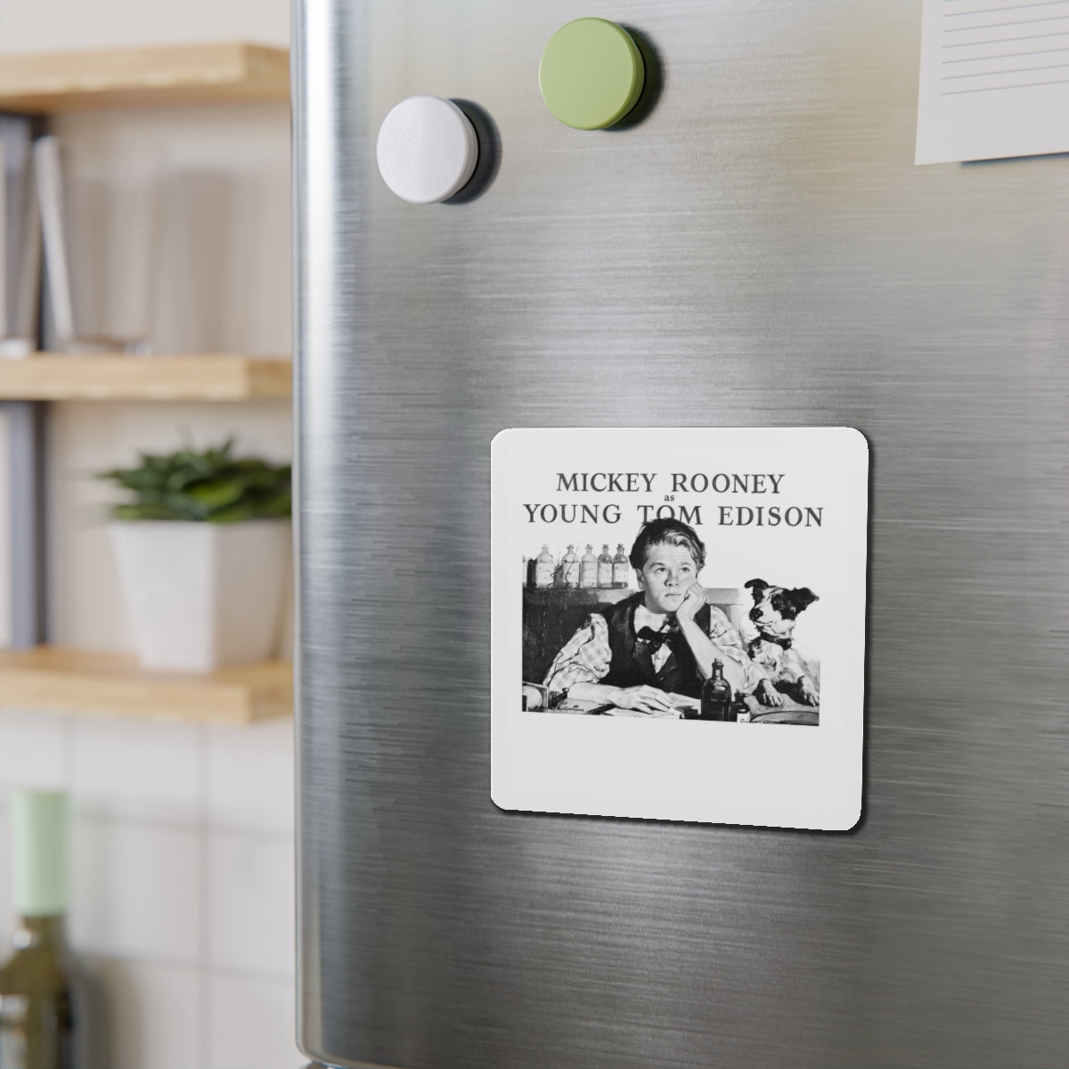 Mickey Rooney as Young Tom Edison, Woman's Home Companion, April 1940 (Magazine Illustration) Refrigerator Magnet