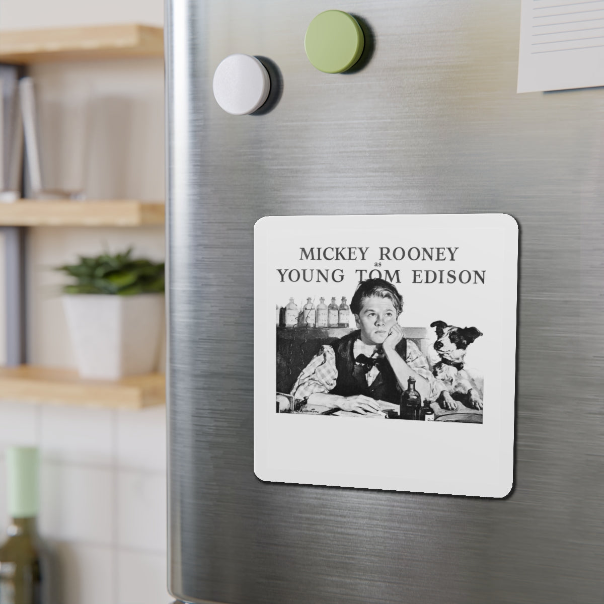 Mickey Rooney as Young Tom Edison, Woman's Home Companion, April 1940 (Magazine Illustration) Refrigerator Magnet