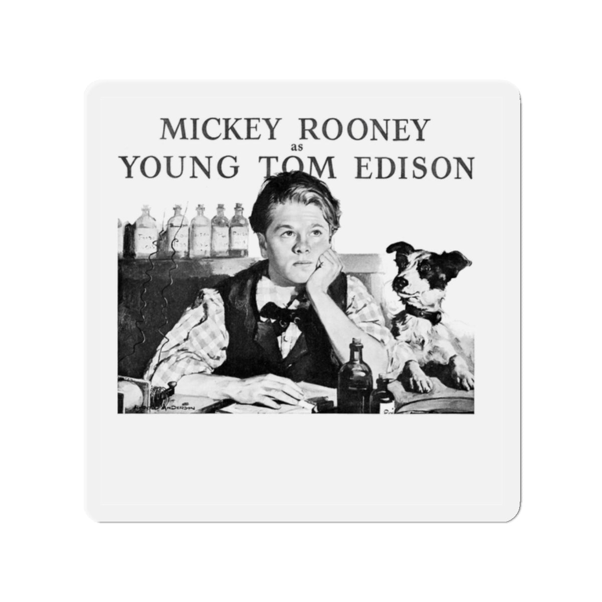 Mickey Rooney as Young Tom Edison, Woman's Home Companion, April 1940 (Magazine Illustration) Refrigerator Magnet