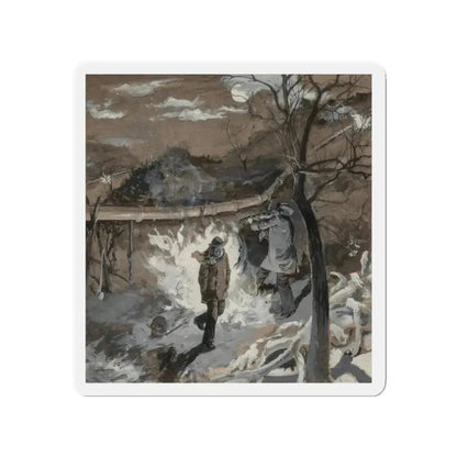 Mickey's Dance with the Dutchman, Scribner's magazine interior illustration (Magazine Illustration) Refrigerator Magnet 3 Inch Die-Cut - The Sticker Space