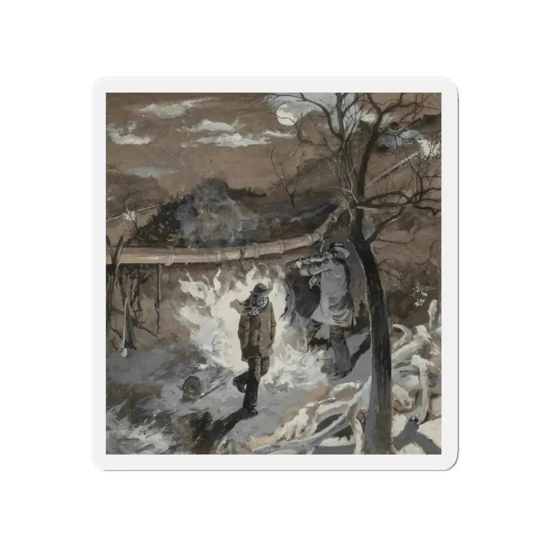 Mickey's Dance with the Dutchman, Scribner's magazine interior illustration (Magazine Illustration) Refrigerator Magnet 4 Inch Die-Cut - The Sticker Space